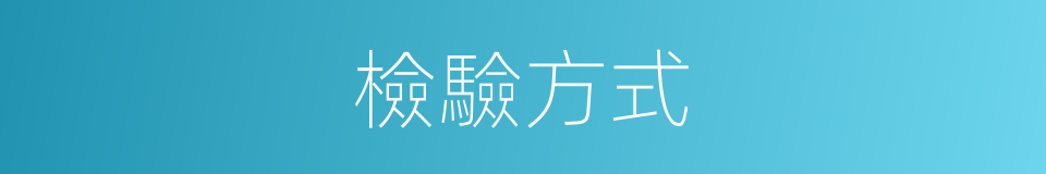 檢驗方式的同義詞