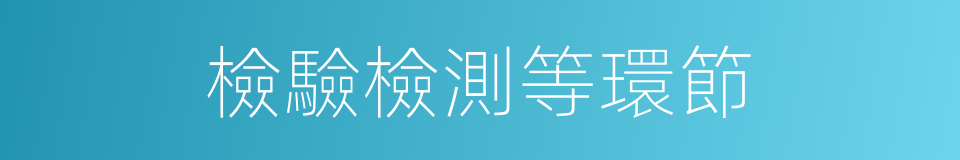 檢驗檢測等環節的同義詞