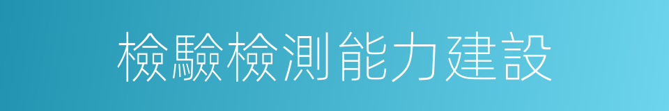 檢驗檢測能力建設的同義詞