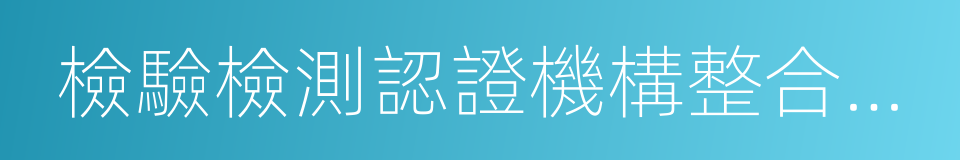 檢驗檢測認證機構整合改革的同義詞