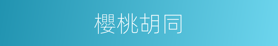 櫻桃胡同的同義詞