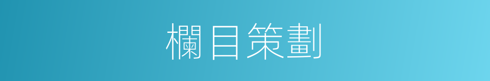 欄目策劃的同義詞