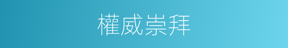權威崇拜的同義詞