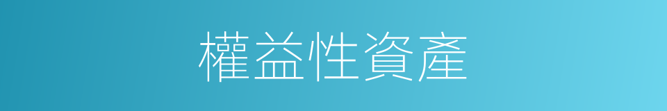 權益性資產的同義詞