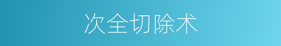 次全切除术的同义词