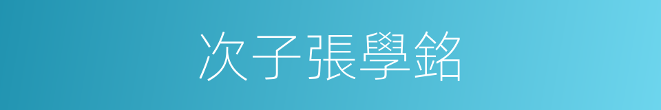 次子張學銘的同義詞
