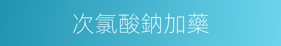 次氯酸鈉加藥的同義詞