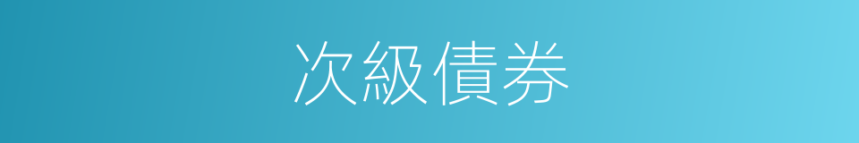 次級債券的同義詞