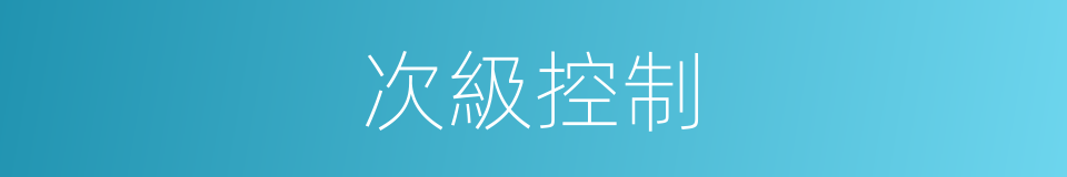 次級控制的同義詞