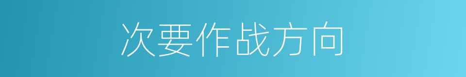 次要作战方向的同义词