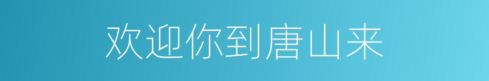 欢迎你到唐山来的同义词