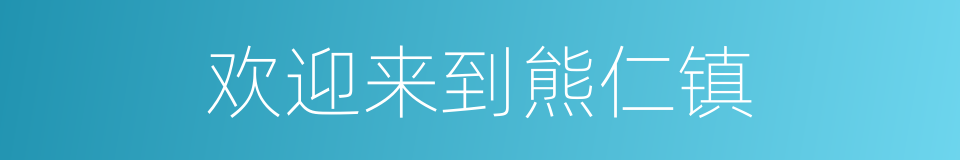 欢迎来到熊仁镇的同义词