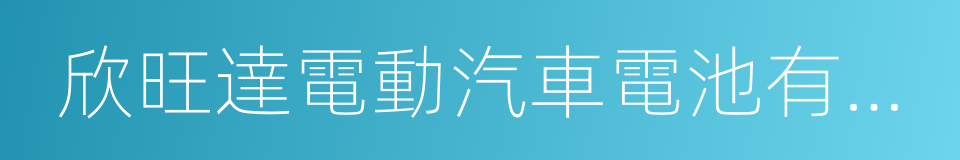 欣旺達電動汽車電池有限公司的同義詞