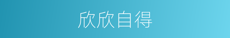 欣欣自得的意思