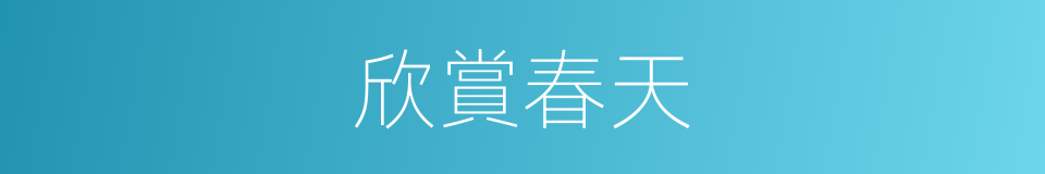 欣賞春天的同義詞