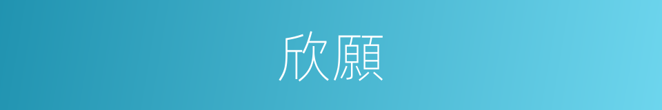 欣願的意思