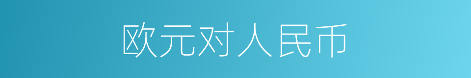 欧元对人民币的同义词