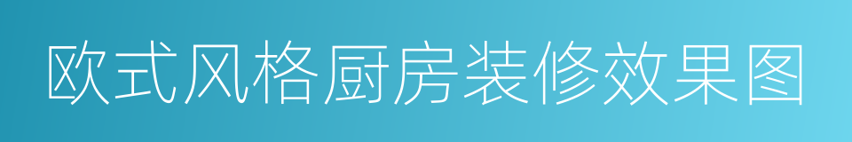 欧式风格厨房装修效果图的同义词