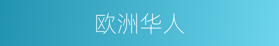 欧洲华人的同义词