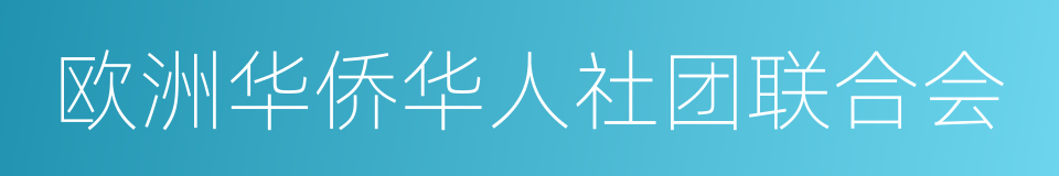 欧洲华侨华人社团联合会的同义词