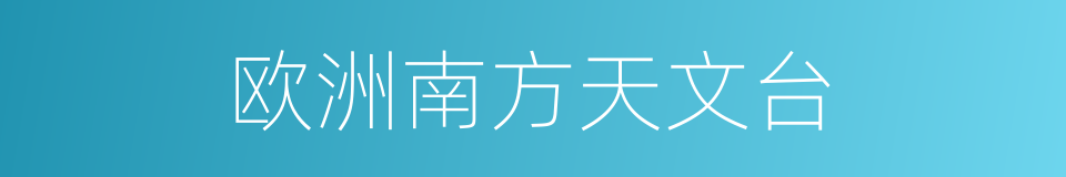 欧洲南方天文台的同义词