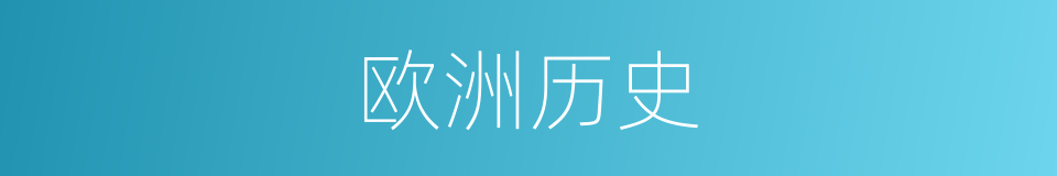 欧洲历史的同义词