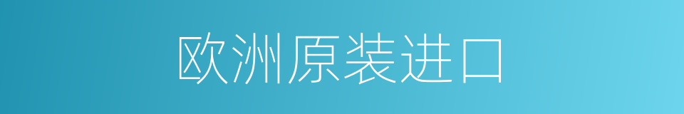 欧洲原装进口的同义词