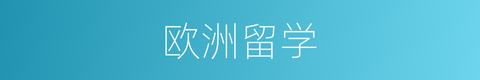 欧洲留学的同义词