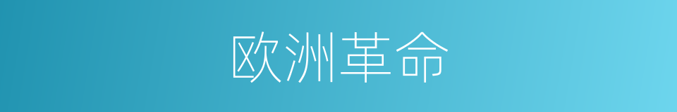 欧洲革命的同义词