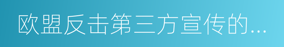 欧盟反击第三方宣传的战略传播的同义词