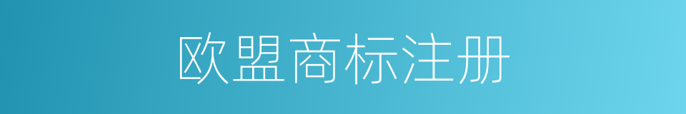欧盟商标注册的同义词