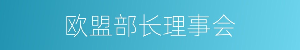 欧盟部长理事会的同义词