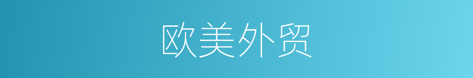 欧美外贸的同义词
