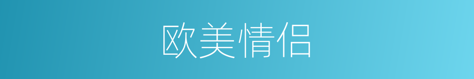 欧美情侣的同义词