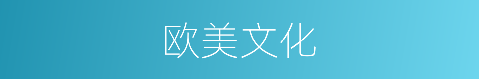 欧美文化的同义词