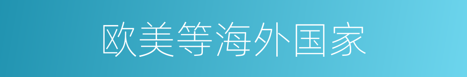 欧美等海外国家的同义词