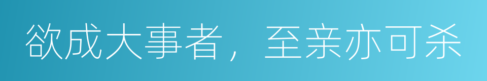 欲成大事者，至亲亦可杀的同义词