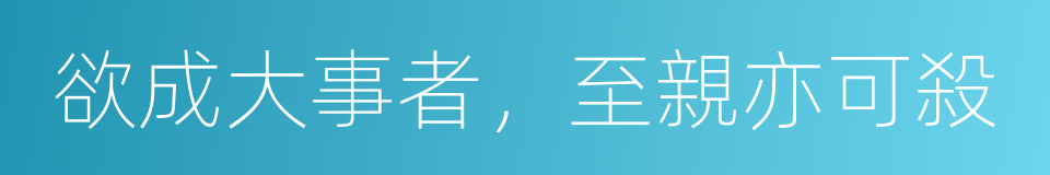 欲成大事者，至親亦可殺的同義詞