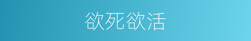 欲死欲活的同义词