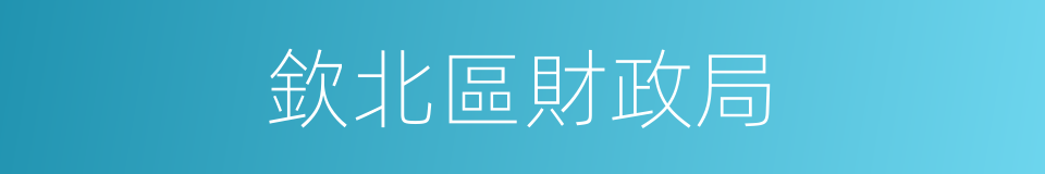 欽北區財政局的同義詞