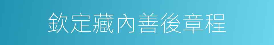 欽定藏內善後章程的同義詞