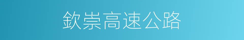 欽崇高速公路的同義詞