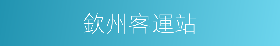 欽州客運站的同義詞