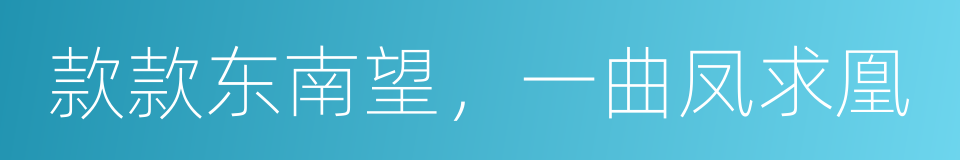 款款东南望，一曲凤求凰的同义词