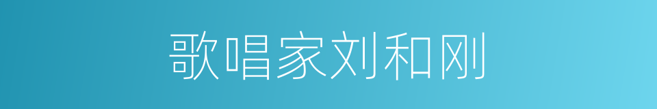歌唱家刘和刚的同义词