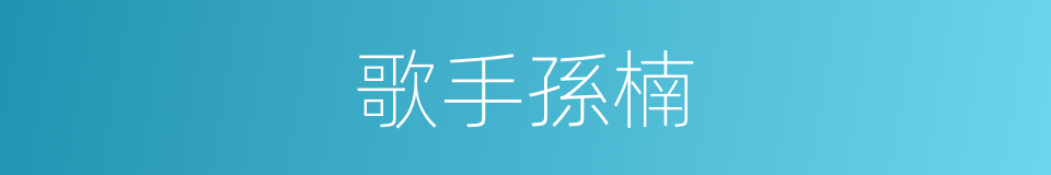 歌手孫楠的同義詞