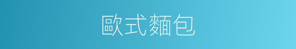 歐式麵包的同義詞