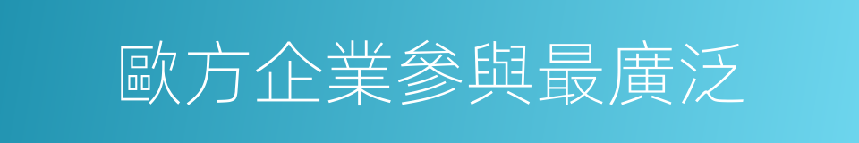 歐方企業參與最廣泛的同義詞