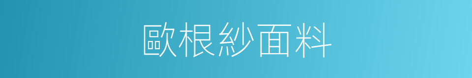 歐根紗面料的同義詞