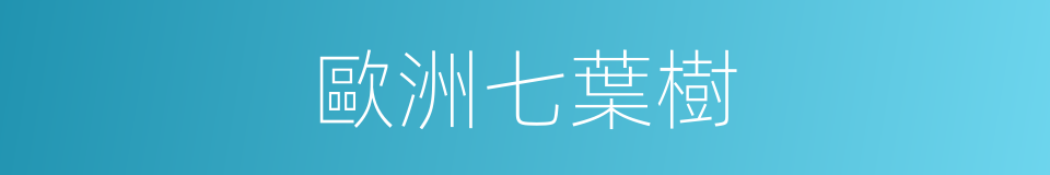 歐洲七葉樹的同義詞